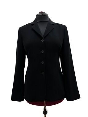 Tristan & Iseut Vintage Black Tailored 4-Button Blazer Jacket